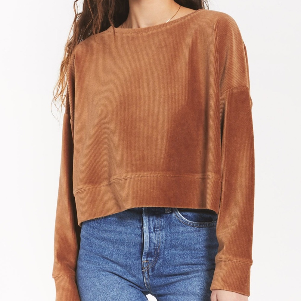 Z Supply Astrid Cord Pullover Velvet Top, S